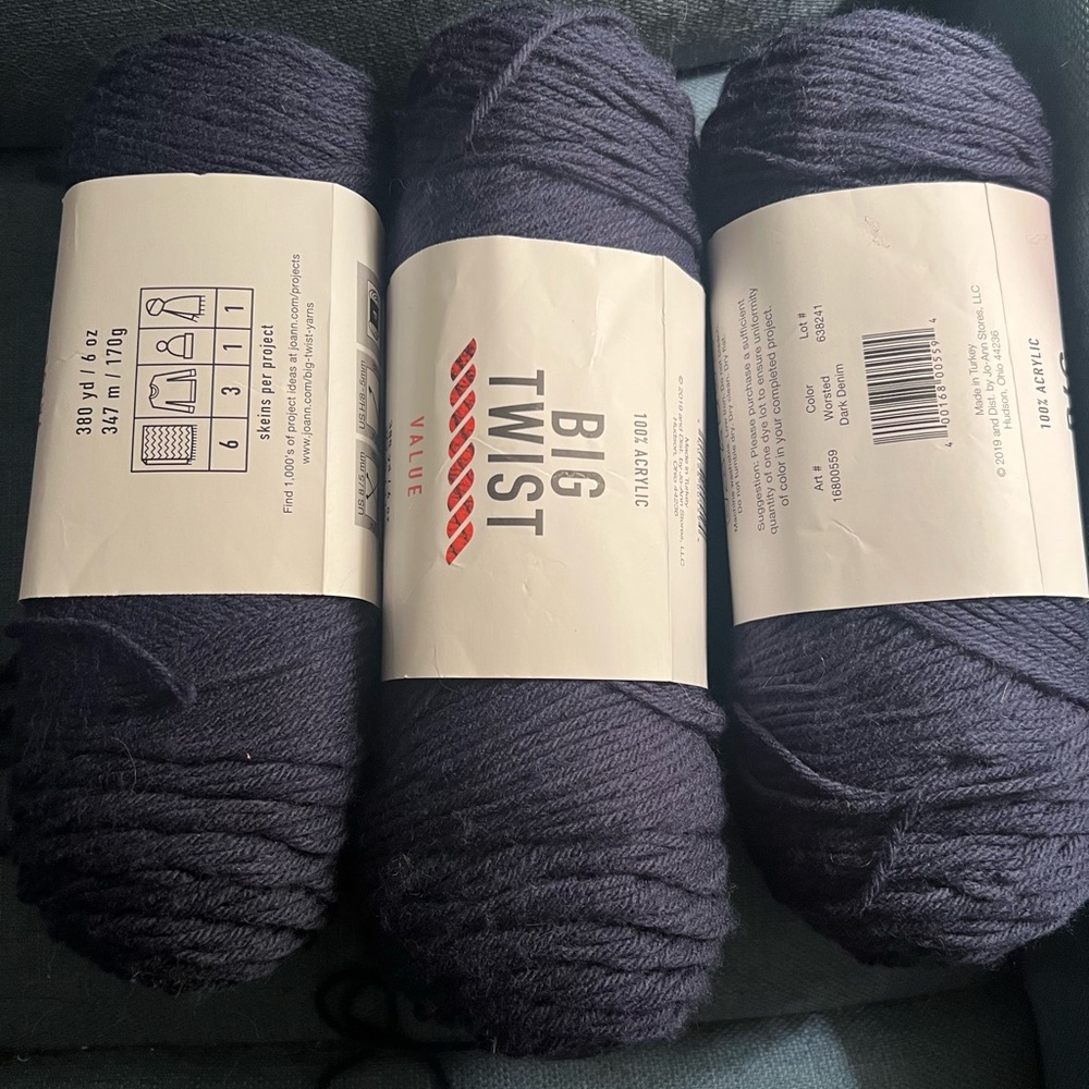 Big Twist Yarn worsted dark denim Bundle